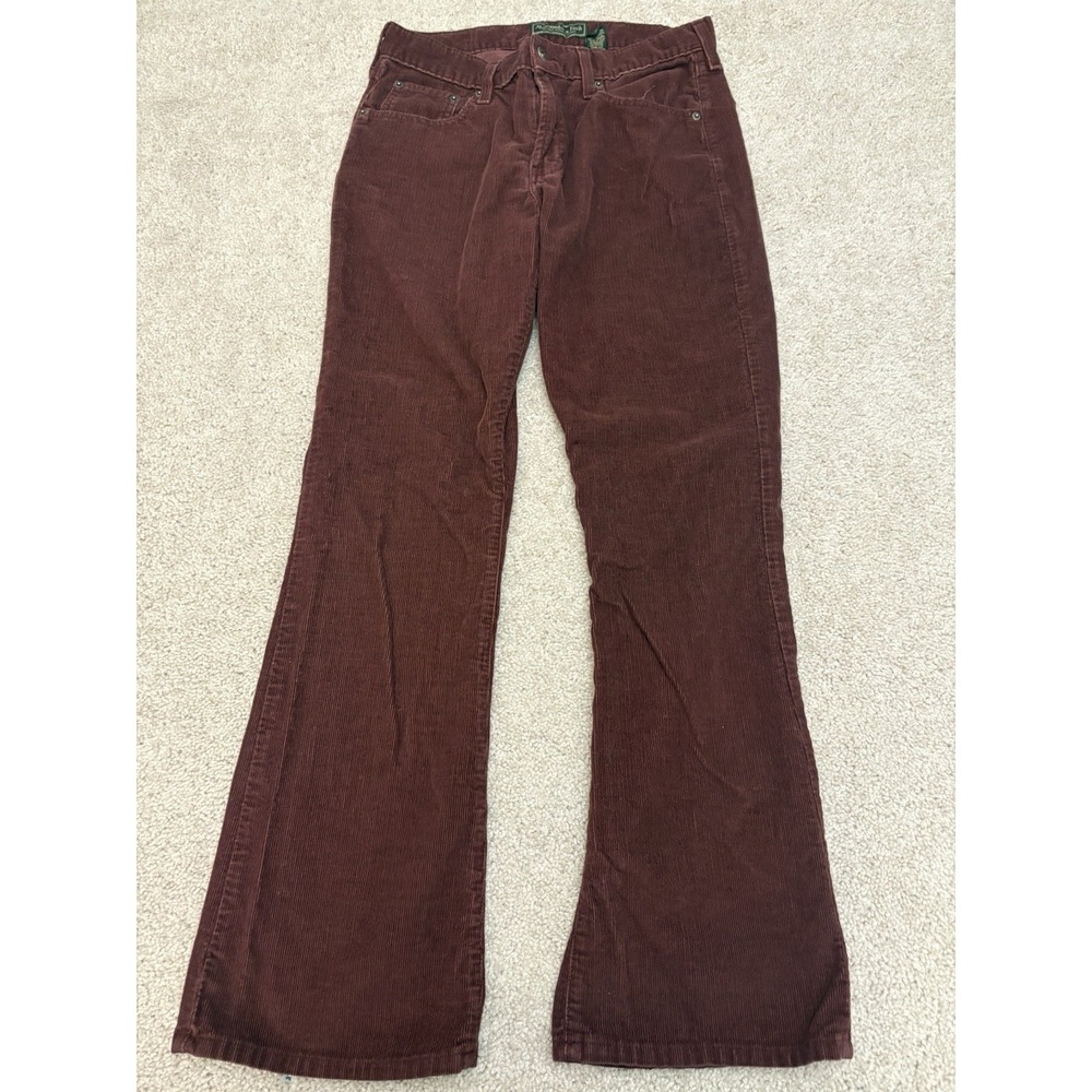 VTG Abercrombie & Fitch Corduroy Wide Leg Red Pants Y2K Women's 8 USA Preppy
